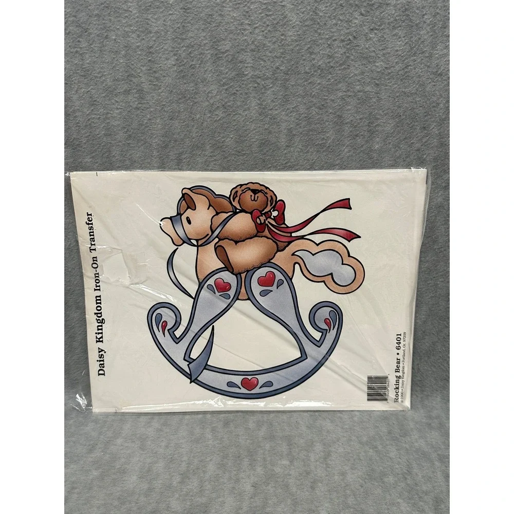 Daisy Kingdom Iron-On Transfer Multi Rocking Bear 6401 Vintage 1990 Craft Supply